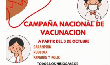 CONTINUA LA CAMPAÑA DE VACUNACIÓN CONTRA SARAMPIÓN, RUBEOLA Y POLIO