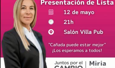 ESTE VIERNES SE PRESENTA LA LISTA LOCAL DE JUNTOS X EL CAMBIO