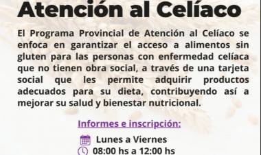 HUIDOBRO SE SUMA AL PROGRAMA PROVINICAL DE ATENCIÓN AL CELÍACO