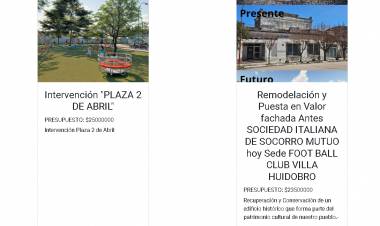 PRESUPUESTO PARTICIPATIVO: DOS PROYECTOS SERÁN SOMETIDOS A VOTACIÓN