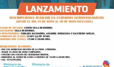 ABIERTAS LAS INSCRIPCIONES PARA EL CURSO DE AUXILIAR EN CUIDADOS GERONTOLOGICOS
