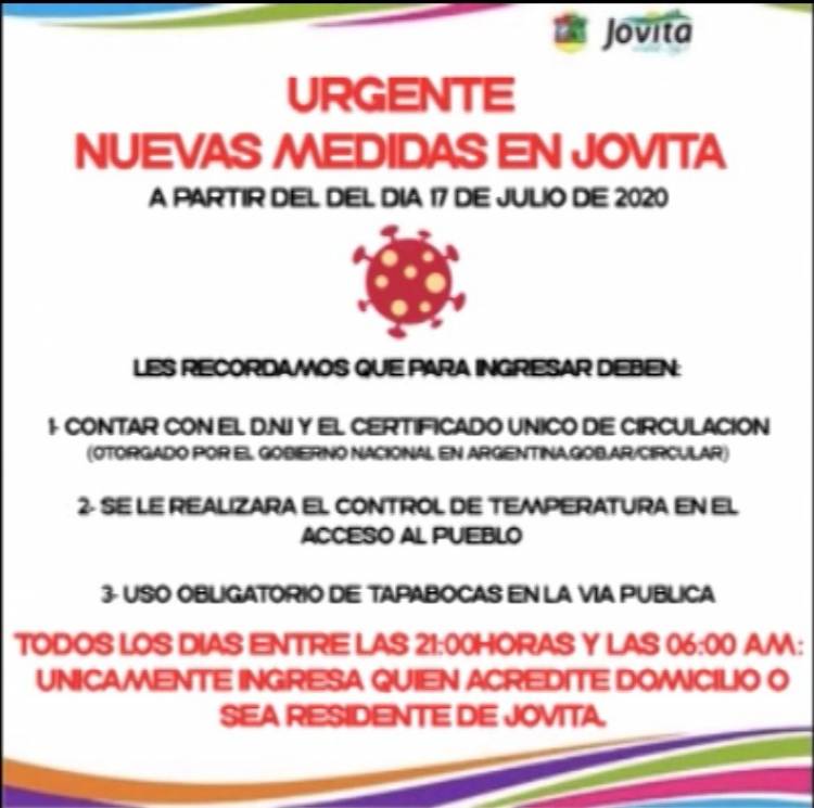 RESTRICCIONES PARA EL INGRESO EN DEL CAMPILLO Y JOVITA