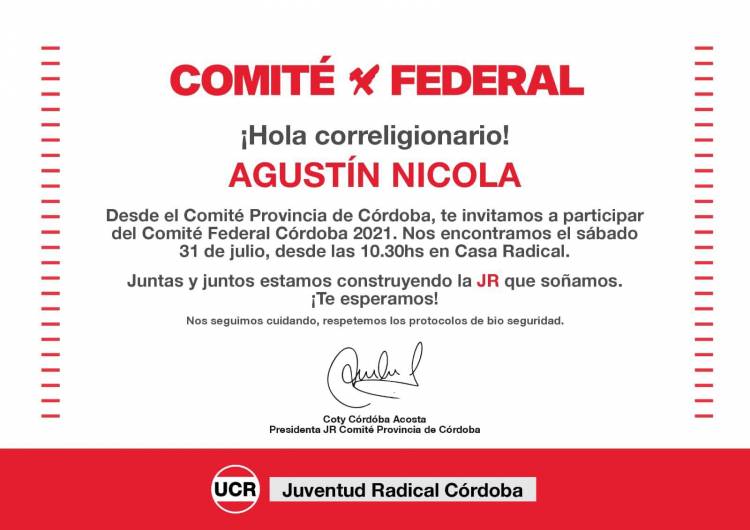 COMITÉ FEDERAL DE LA JUVENTUD RADICAL