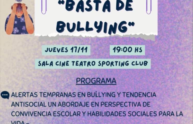 INVITACIÓN A CHARLA SOBRE BULLYING 