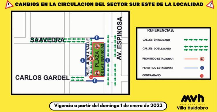 CAMBIO DE SENTIDO PARA ALGUNAS CALLES PRÓXIMAS A LA PLAZA A INAUGURARSE 