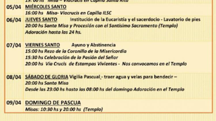 PROGRAMA DE SEMANA SANTA