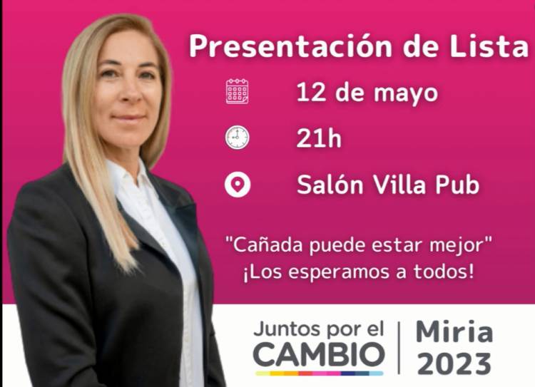 ESTE VIERNES SE PRESENTA LA LISTA LOCAL DE JUNTOS X EL CAMBIO