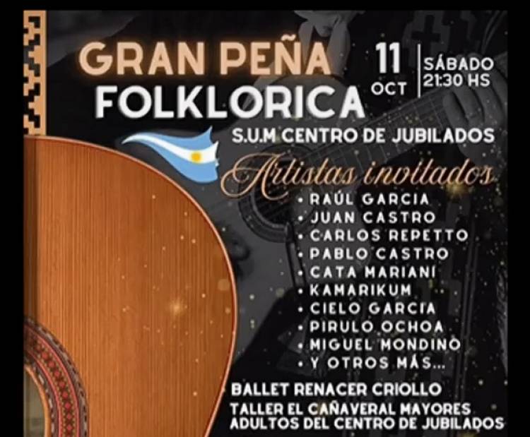 LLEGA UNA NUEVA PEÑA DEL TALLER DE FOLCLORE RENACER CRIOLLO