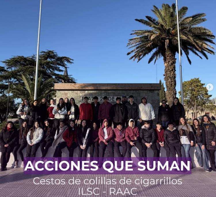 LA RAAC Y EL CENTRO DE ESTUDIANTES DEL ILSC COLOCARON CESTOS PARA COLILLAS DE CIGARRILLOS